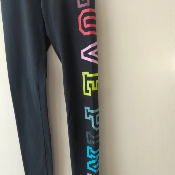 Victoria's Secret Love Pink Leggings Sz Xs  Colorful High Waist Yoga Full Length - Picture 4 of 6